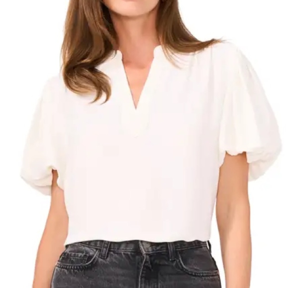 Elegant Puff Sleeve Popover Top